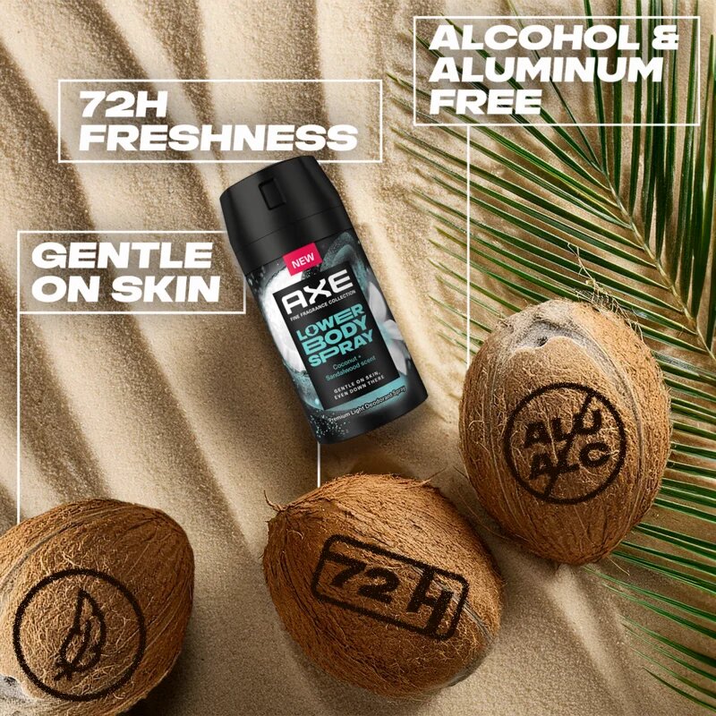 Axe ​Coconut & Sandalwood pršilo za telo za intimne predele 100 ml