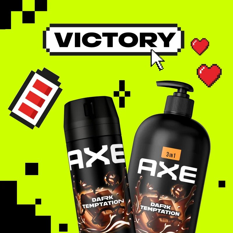 Axe Dark Temptation gel za prhanje za obraz telo in lase 900 ml
