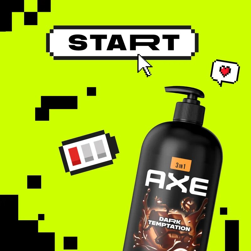 Axe Dark Temptation gel za prhanje za obraz telo in lase 900 ml
