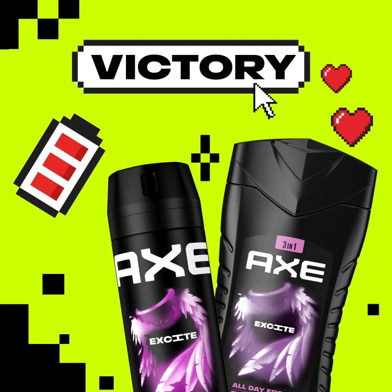 Axe Excite gel za prhanje za obraz telo in lase 400 ml
