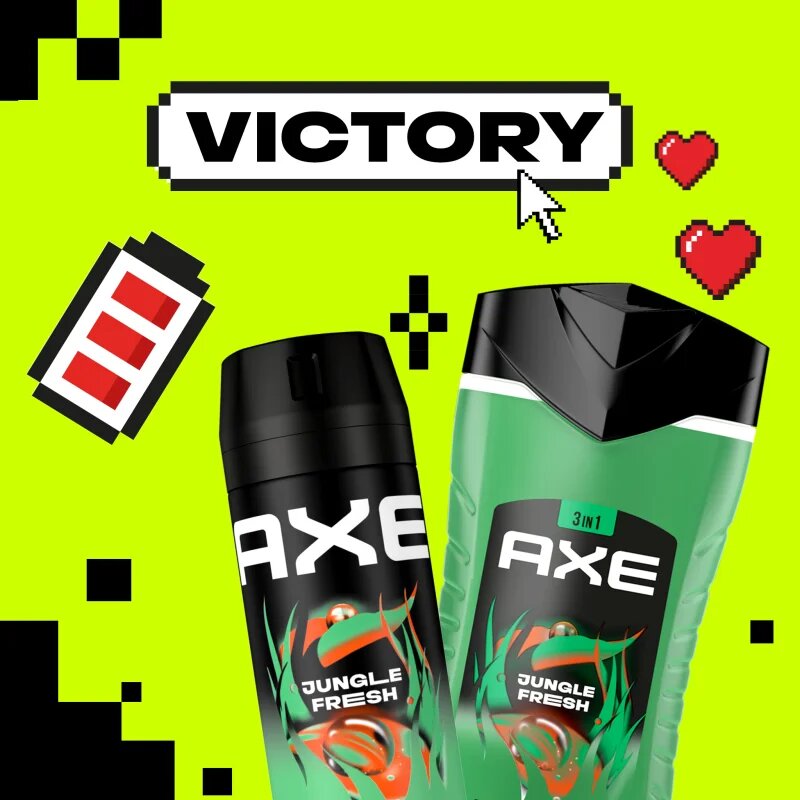 Axe Jungle Fresh gel za prhanje za obraz telo in lase 400 ml