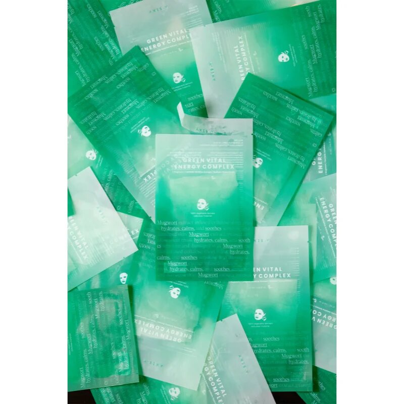 AXIS-Y Mugwort Green Vital Energy Complex Sheet Mask maska iz platna z vlažilnim in pomirjajočim učinkom 27 ml