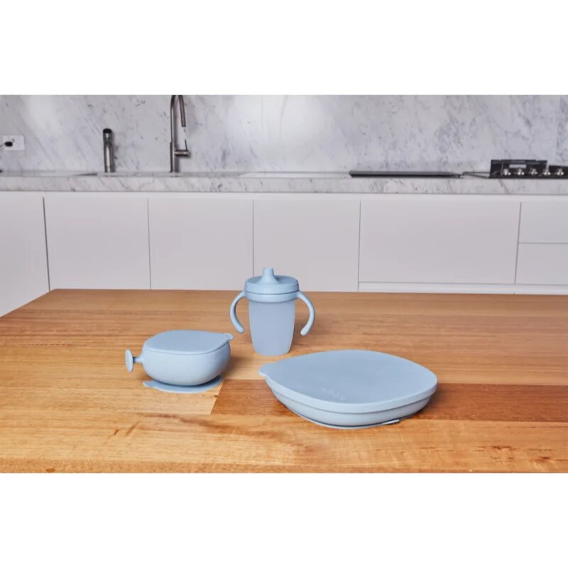 B.Box Silicone Bowl silikonska posoda s pokrovčkom Blue 300 ml