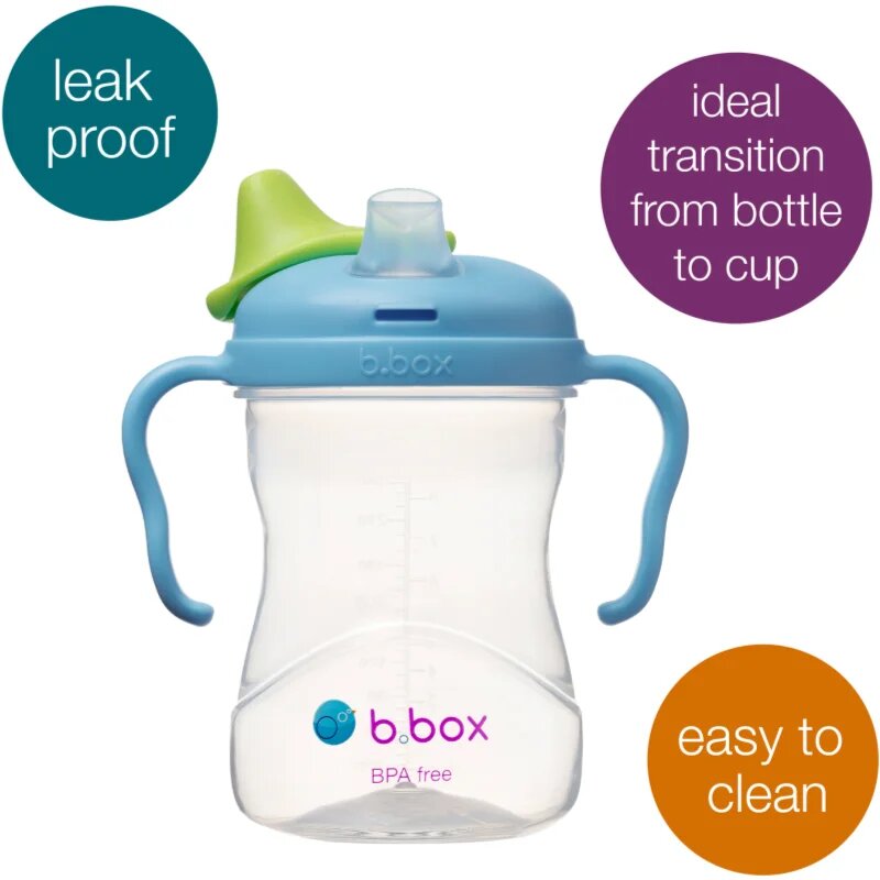 B.Box Spout Cup skodelica z ročaji Blueberry 4m+ 1 kos