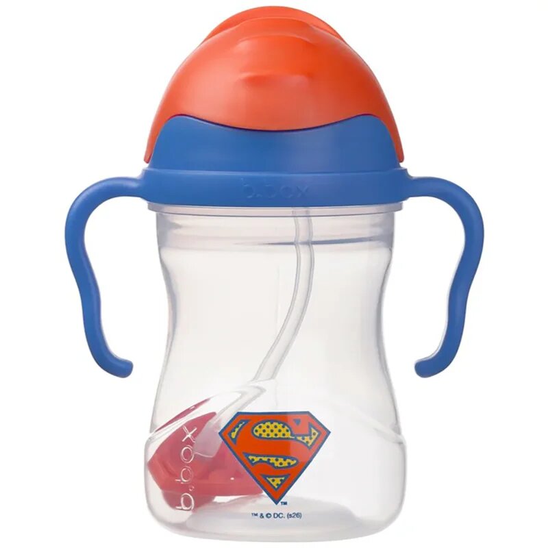 B.Box Superman skodelica s slamico 6m+ 240 ml