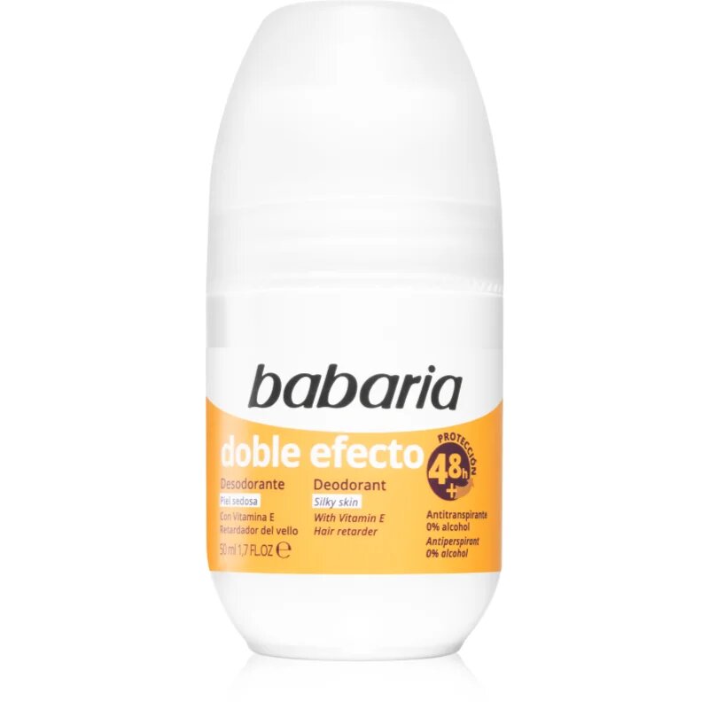 Babaria Deodorant Double Effect antiperspirant roll-on za zaviranje rasti dlak 50 ml