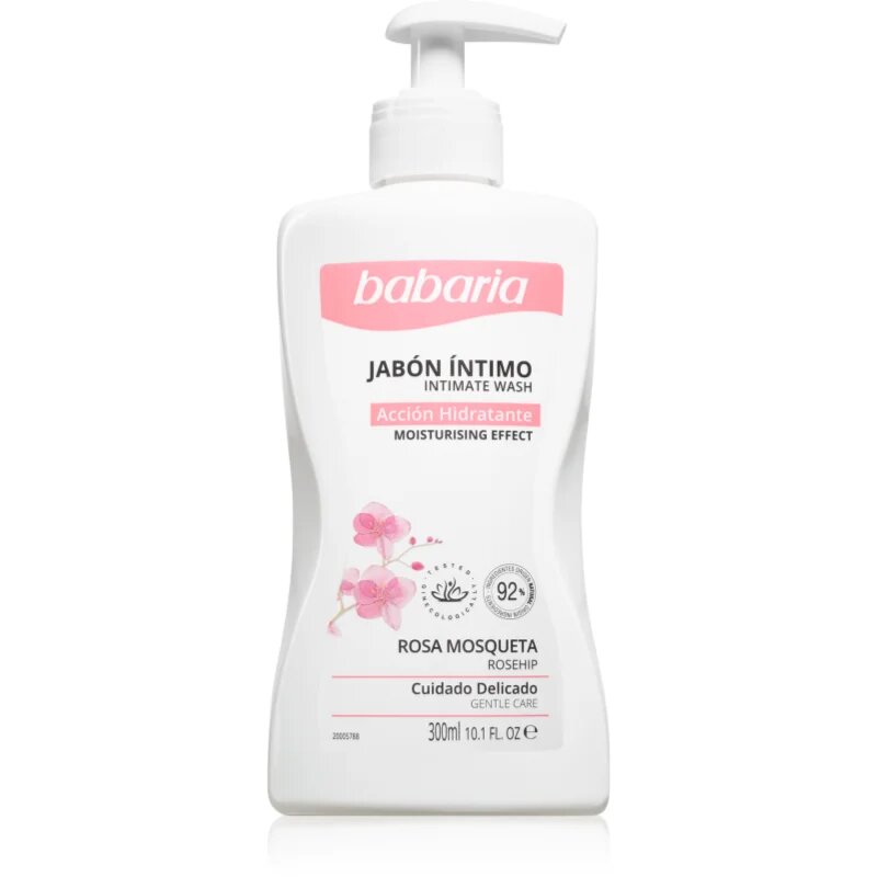 Babaria Rosa Mosqueta ženski gel za prhanje za intimno higieno z izvlečki divje vrtnice 300 ml