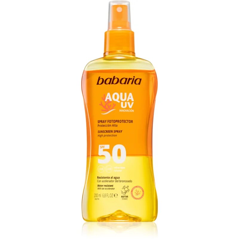 Babaria Sun Aqua UV pršilo za sončenje SPF 50 200 ml