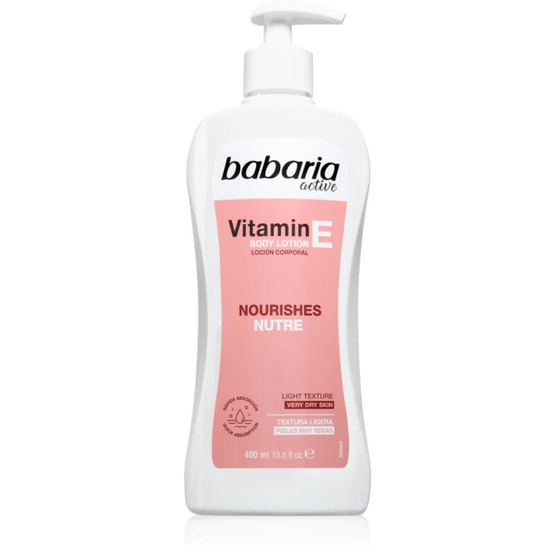 Babaria Vitamin E hranilno mleko za telo 400 ml