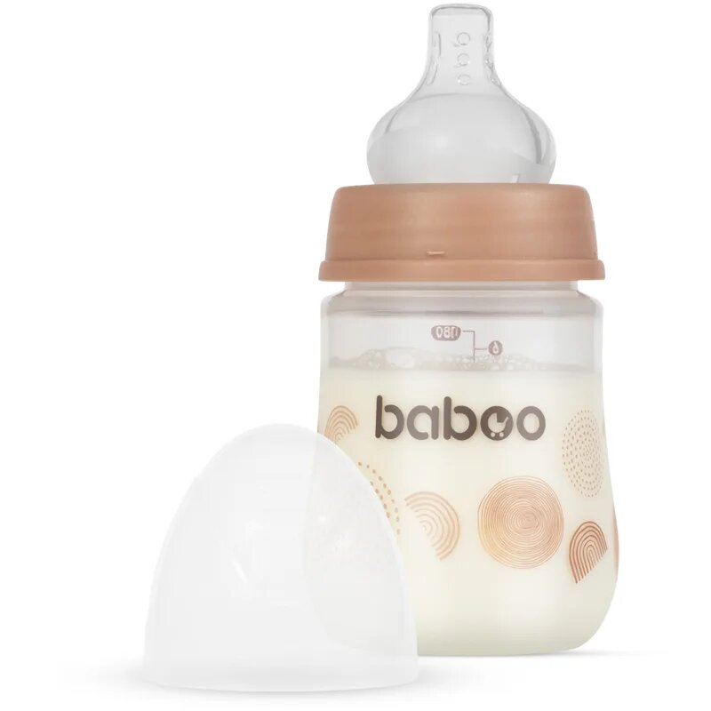 Baboo Anti-colic Feeding Bottle antikolična steklenička za otroke od rojstva Au Naturale 0 m+ 1 kos