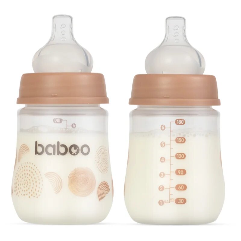 Baboo Anti-colic Feeding Bottle antikolična steklenička za otroke od rojstva Au Naturale 0 m+ 1 kos