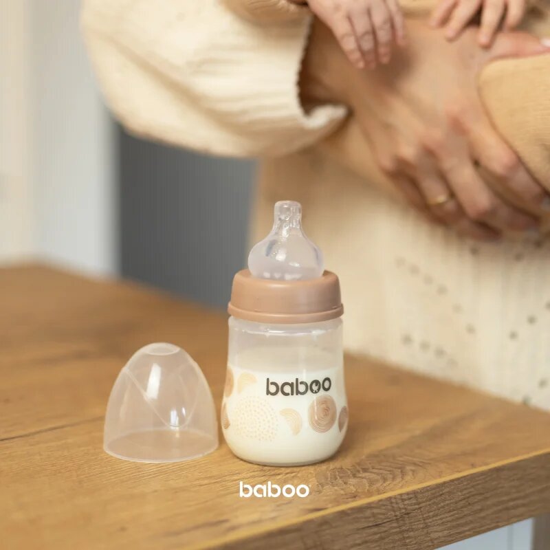 Baboo Anti-colic Feeding Bottle antikolična steklenička za otroke od rojstva Au Naturale 0 m+ 1 kos