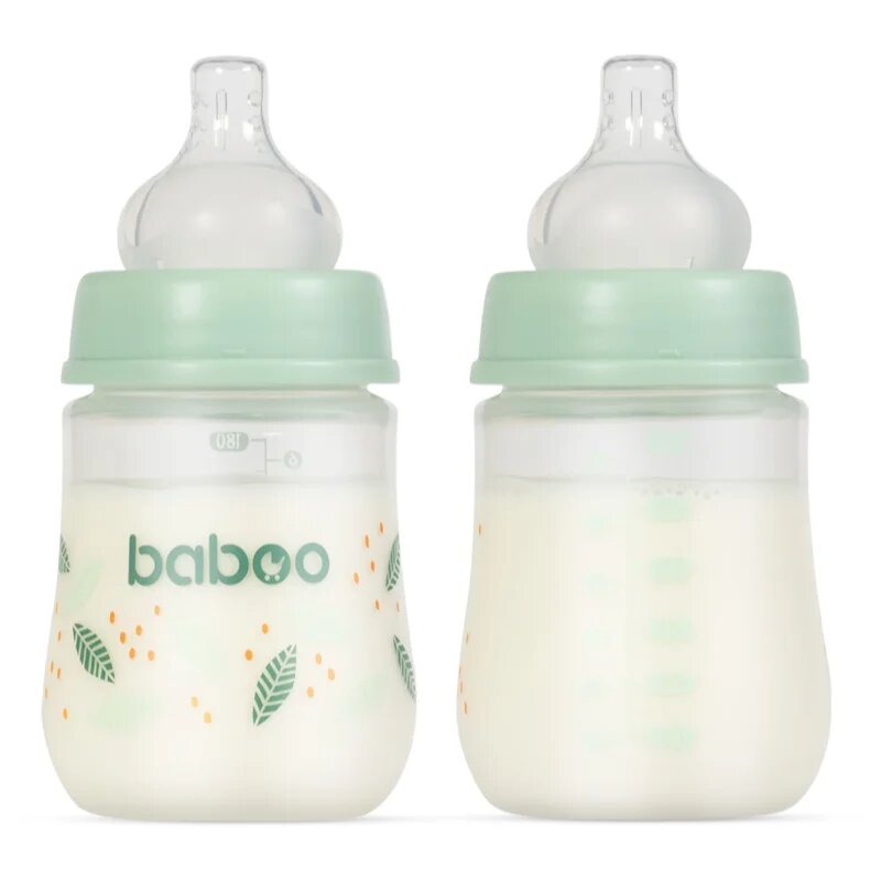 Baboo Anti-colic Feeding Bottle antikolična steklenička za otroke od rojstva Peachy Keen 0 m+ 1 kos