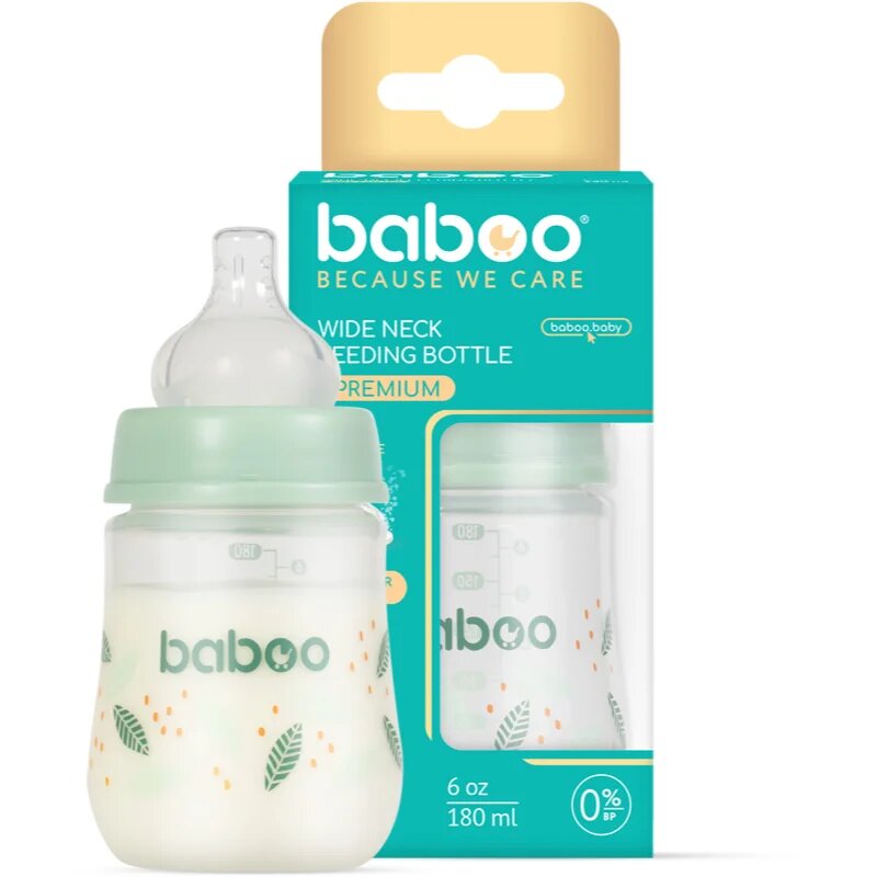 Baboo Anti-colic Feeding Bottle antikolična steklenička za otroke od rojstva Peachy Keen 0 m+ 1 kos