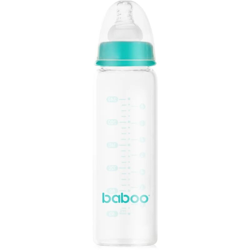 Baboo Anti-Colic Glass Bottle steklenička z ventilom proti kolikam 3m+ 240 ml