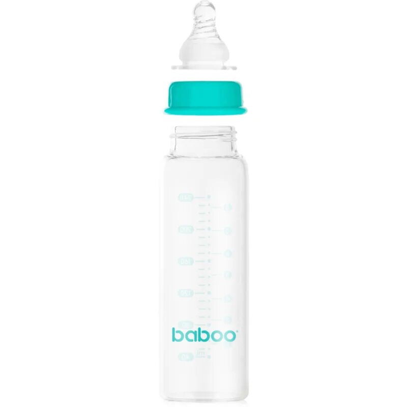 Baboo Anti-Colic Glass Bottle steklenička z ventilom proti kolikam 3m+ 240 ml