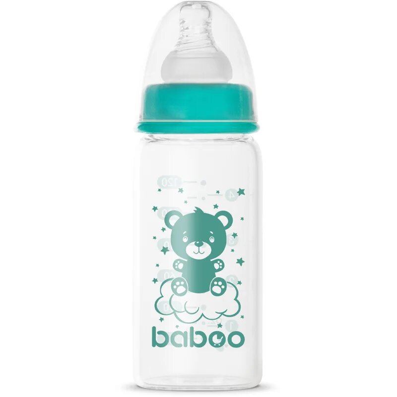 Baboo Anti-colic Glass Feeding Bottle Narrow Neck steklenička za dojenčke 0m+ 1 kos