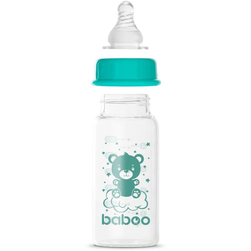 Baboo Anti-colic Glass Feeding Bottle Narrow Neck steklenička za dojenčke 0m+ 1 kos