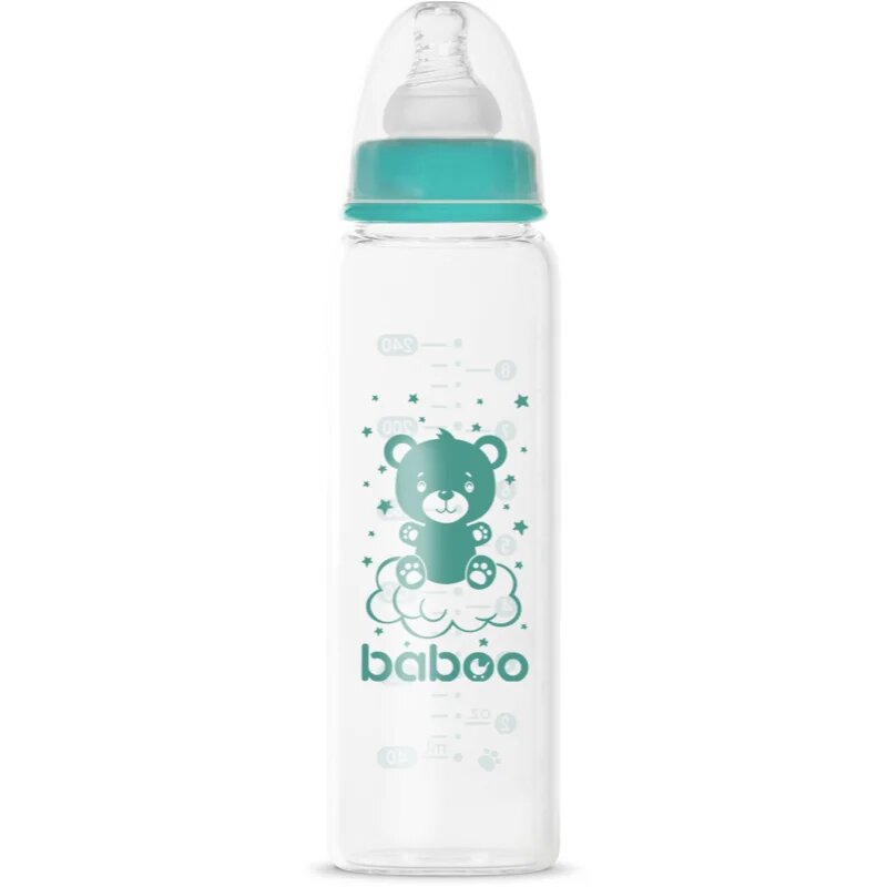 Baboo Anti-colic Glass Feeding Bottle Narrow Neck steklenička za dojenčke 3m+ 1 kos