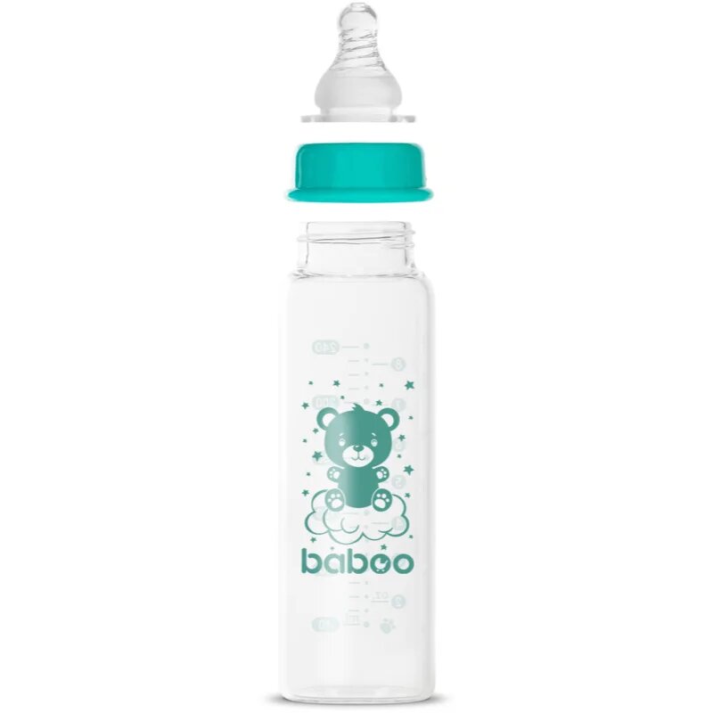Baboo Anti-colic Glass Feeding Bottle Narrow Neck steklenička za dojenčke 3m+ 1 kos