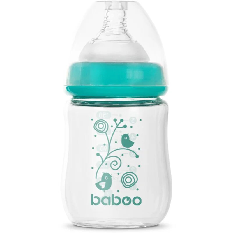Baboo Anti-colic Glass Feeding Bottle Wide Neck steklenička za dojenčke 0m+ 1 kos