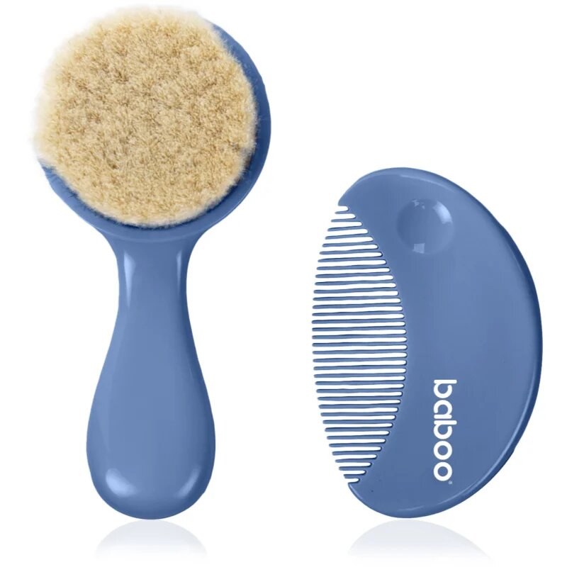 Baboo Baby Hair Brush and Comb Set set za lase za otroke od rojstva Blue Haze 2 kos