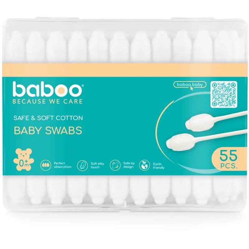 Baboo Baby Swabs vatne paličice za otroke od rojstva 55 kos