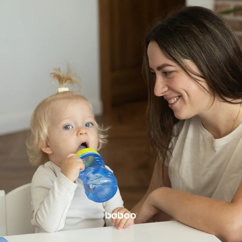 Baboo Cup with Silicone Spout skodelica s silikonskim ustnikom Blue 6m+ 260 ml