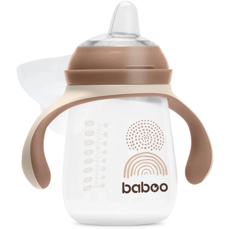 Baboo Cup with Silicone Spout skodelica z ročaji Au Naturale 6m+ 1 kos