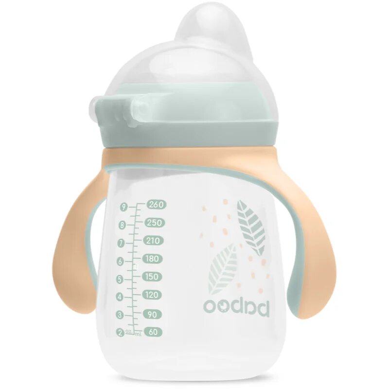 Baboo Cup with Silicone Spout skodelica z ročaji Peachy Keen 6m+ 1 kos
