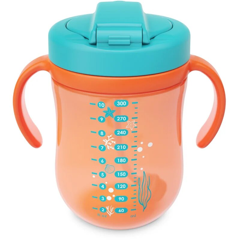 Baboo Cup with Silicone Straw and Gravity Ball skodelica s slamico Sea Life 9m+ 1 kos