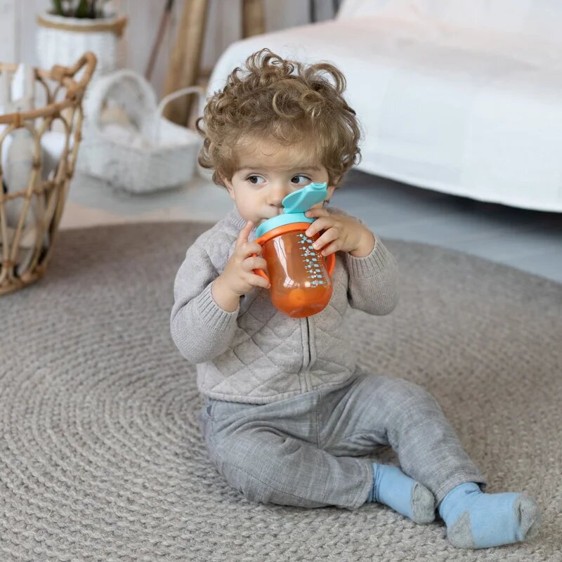 Baboo Cup with Silicone Straw and Gravity Ball skodelica s slamico Sea Life 9m+ 1 kos