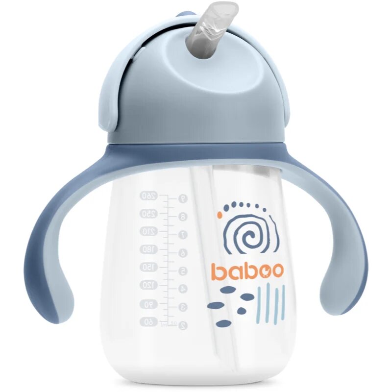 Baboo Cup with Silicone Straw skodelica s slamico Blue Haze 9m+ 1 kos