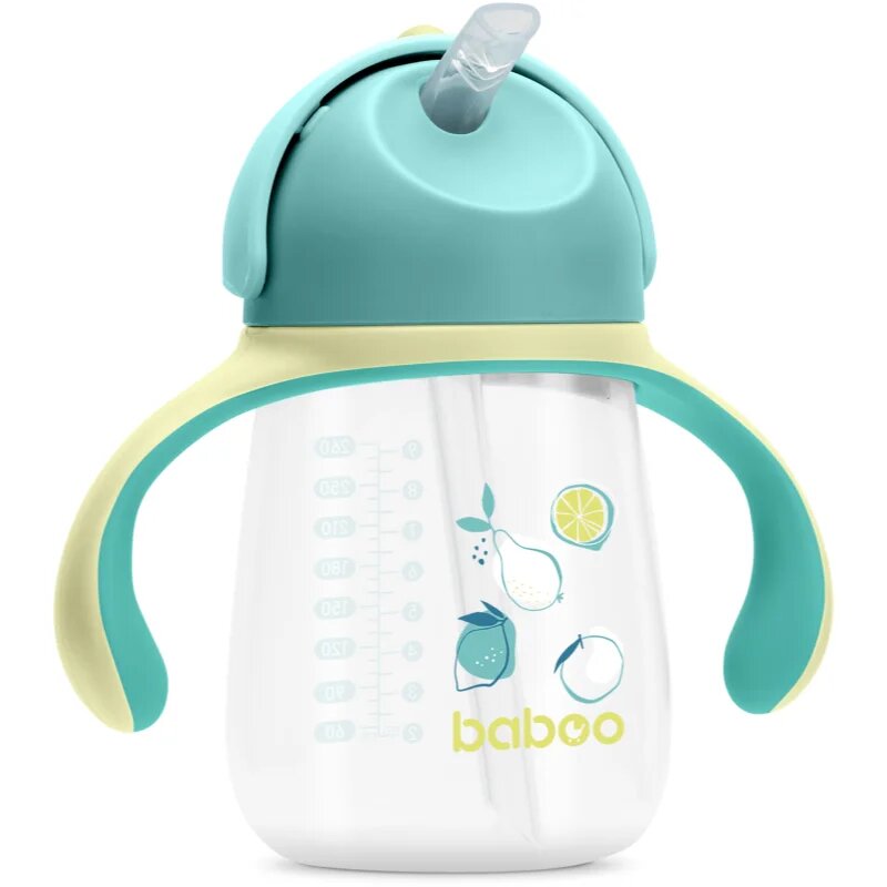 Baboo Cup with Silicone Straw skodelica s slamico Lagoon Fiesta 9m+ 1 kos