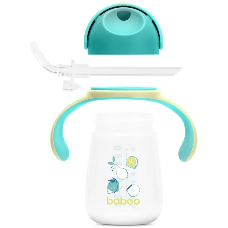 Baboo Cup with Silicone Straw skodelica s slamico Lagoon Fiesta 9m+ 1 kos