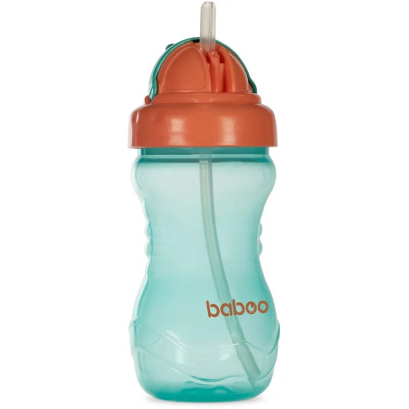 Baboo Cup with Silicone Straw steklenička s slamico Green 9m+ 360 ml