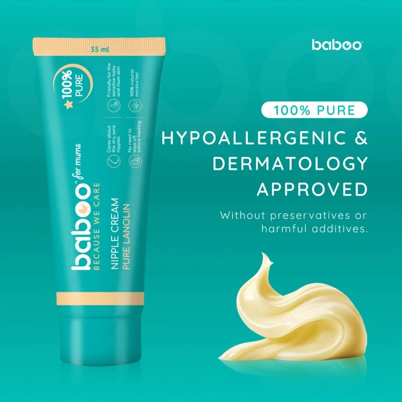 Baboo Nipple Cream Pure Lanolin mazilo z lanolinom 35 ml