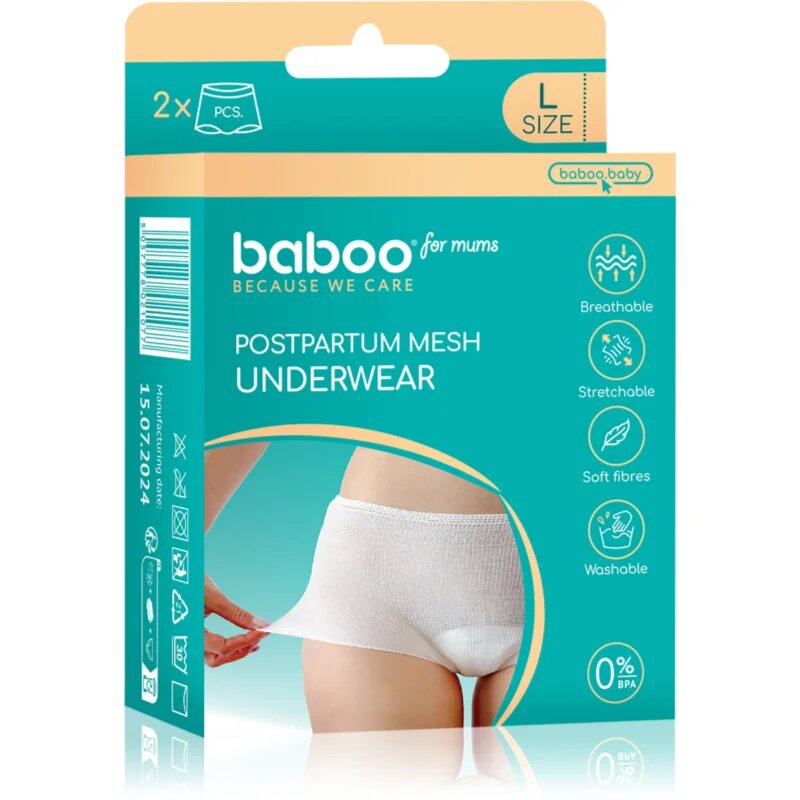 Baboo Postpartum Mesh Pants poporodne spodnjice velikost L 2 kos