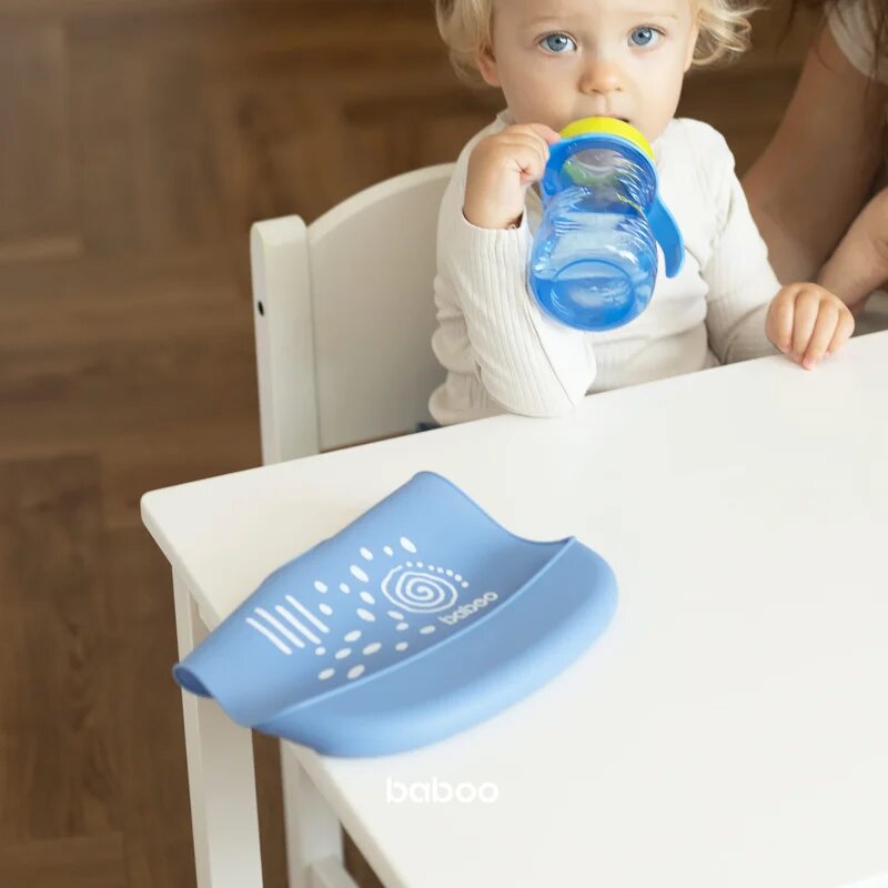 Baboo Silicone Bib slinček Blue Haze 4m+ 1 kos