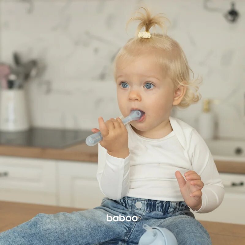 Baboo Silicone Spoon žlička Blue Haze 6m+ 1 kos