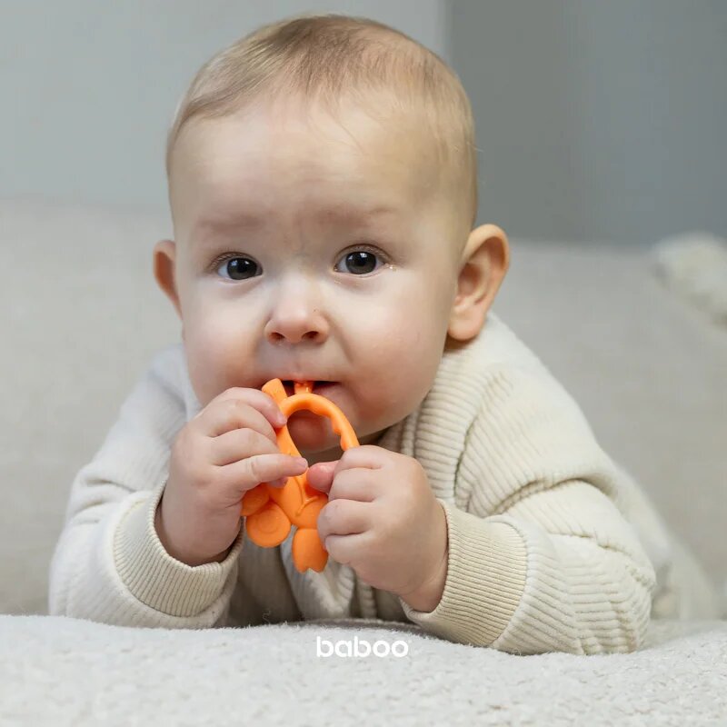 Baboo Silicone Teether grizalo Crab 4m+ 1 kos