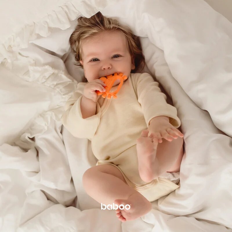Baboo Silicone Teether grizalo Crab 4m+ 1 kos