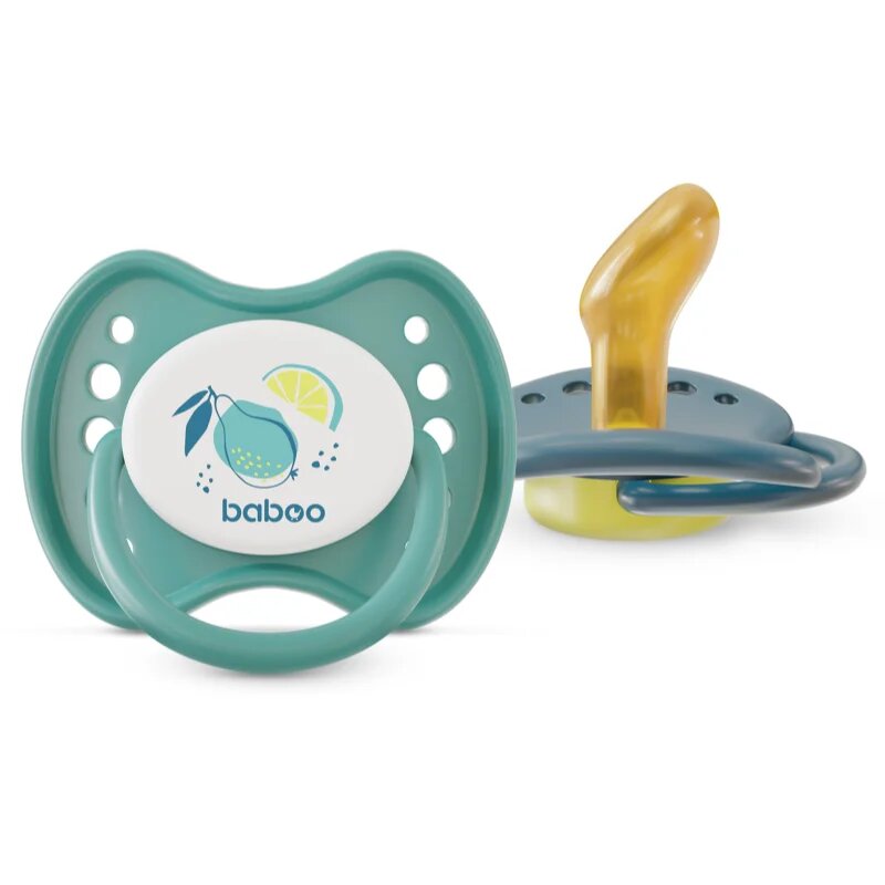 Baboo Soothers Orthodontic Latex with Case duda Lagoon Fiesta 6-12 m 2 kos