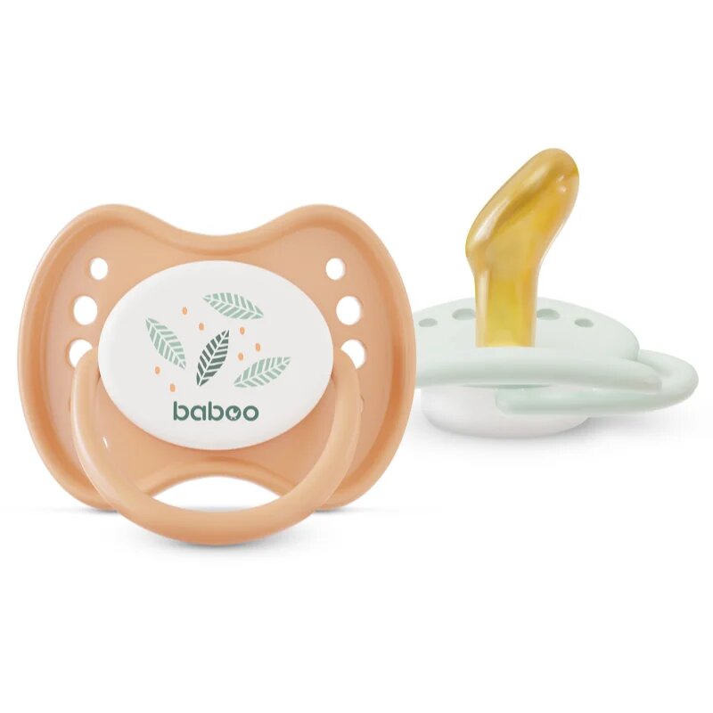 Baboo Soothers Orthodontic Latex with Case duda Peachy Keen 0-6 m 2 kos
