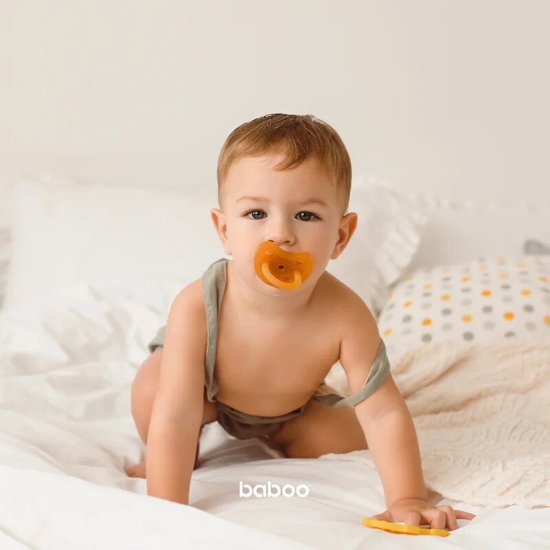 Baboo Soothers Round Latex duda 6m+ 1 kos