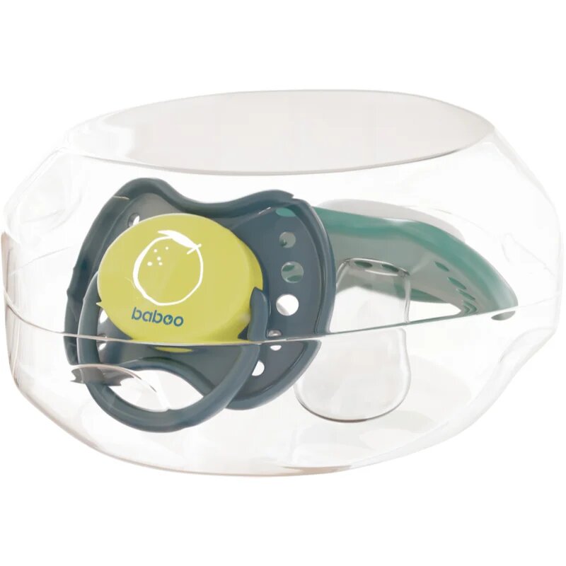 Baboo Soothers Silicone Orthodontic with Case duda Lagoon Fiesta 6-12 m 2 kos
