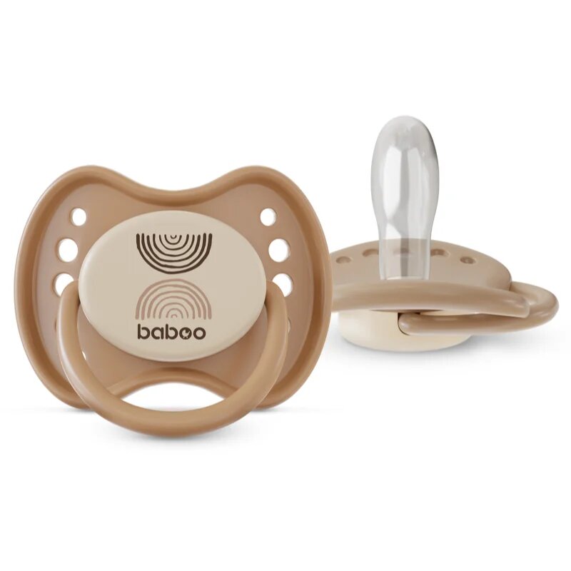 Baboo Soothers Silicone Symmetrical with Case duda Au Naturale 0-6 m 2 kos