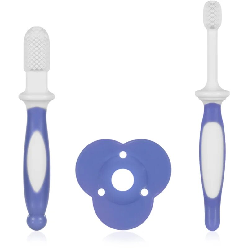 Baboo Toothbrush Set set zobne nege za dojenčke Blue Haze 6m+ 3 kos