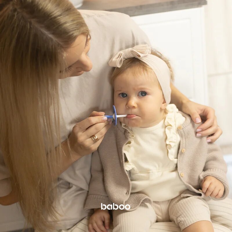 Baboo Toothbrush Set set zobne nege za dojenčke Blue Haze 6m+ 3 kos