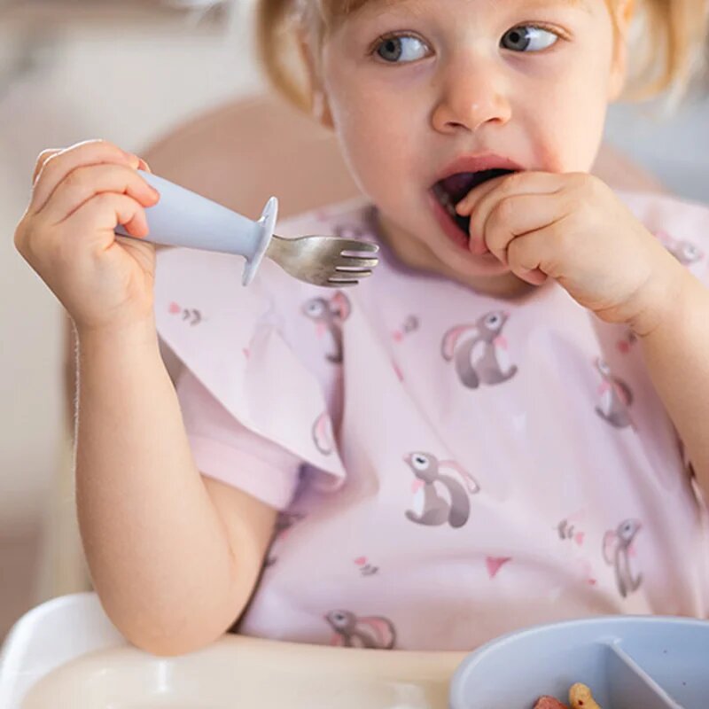 BabyOno Be Active Stainless Steel Spoon and Fork pribor za otroke Mint 12m+ 2 kos